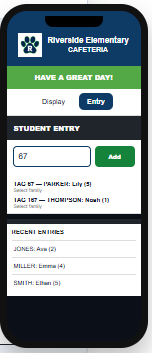 Original mobile entry view.