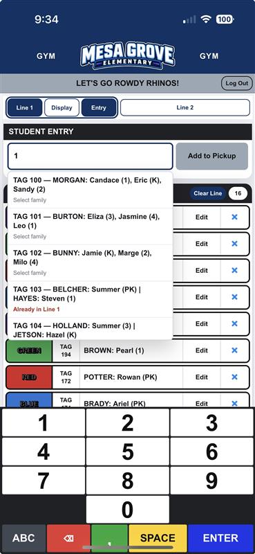 Mobile Entry with suggestions